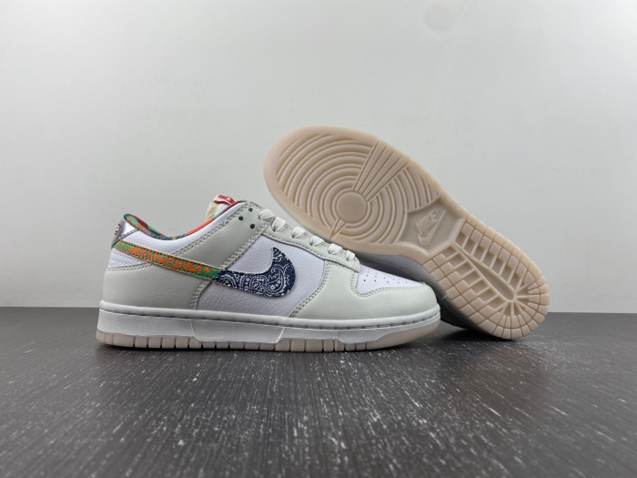 nike dunk low white multi-color paisley fn8913-141