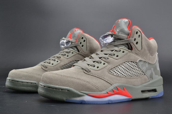 bape x air jordan 5 trophy room“camo” university red mens 136027-051