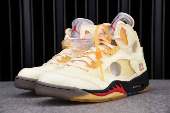 off-w x air jordan 5 sail dh8565-100