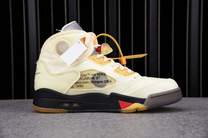 off-w x air jordan 5 sail dh8565-100