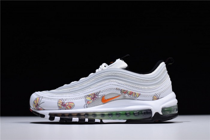 nike womens air max 97 white-orange flower 921733-101