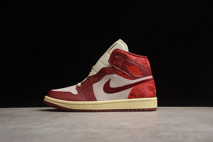 jordan 1 mid se tiki leaf team red dz2820-601