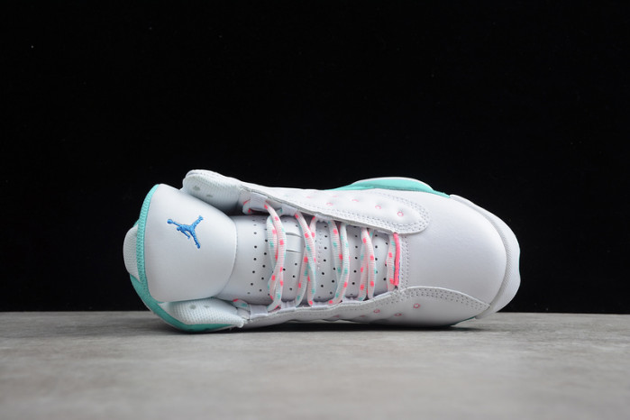 air jordan 13 retro white soar green pink (gs) 439358-100