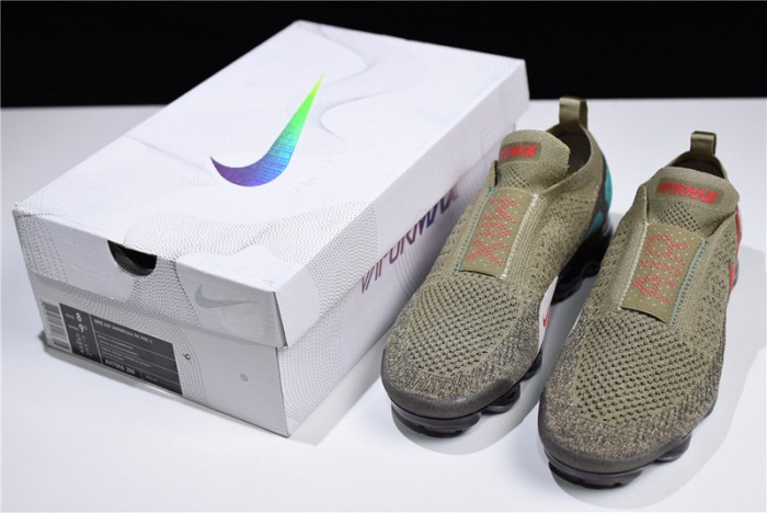 nike vapormax fk moc 2 natural olive habanero red air vapor max ah7006-200
