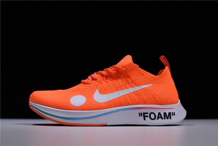 nike x ow zoom fly mercurial flyknit total orange ao2115-800