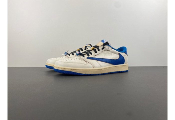 Air Jordan 1 Retro Low Fragment x Travis Scott Sail Military Blue DM7866-104