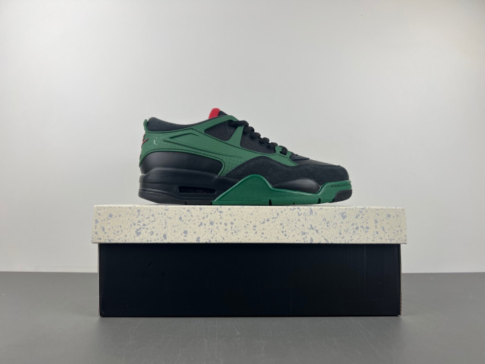 Air Jordan 4 RM Black Gorge Green University Red FQ7939-003