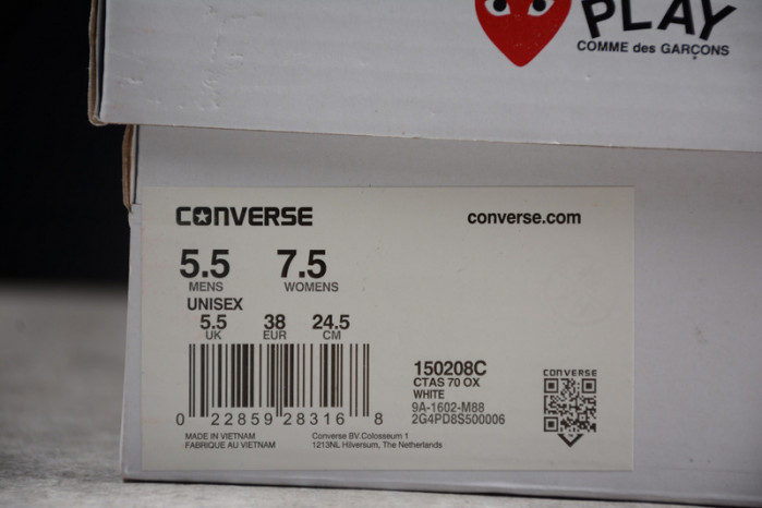 CONVERSE CDG X CONVERSE CHUCK TAYLOR 70S OG00110