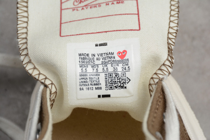 CONVERSE CDG X CONVERSE CHUCK TAYLOR 70S OG00107